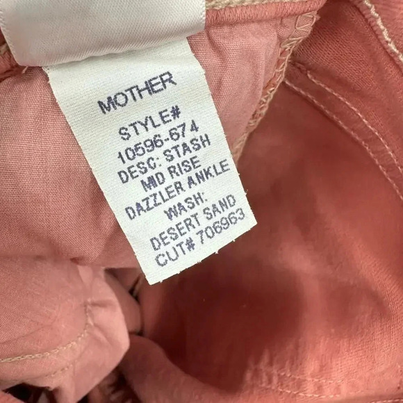 MOTHER | The Stash Mid Rise Dazzler Ankle Jeans in Desert Sand Size 24 B498 - Picture 7 of 7